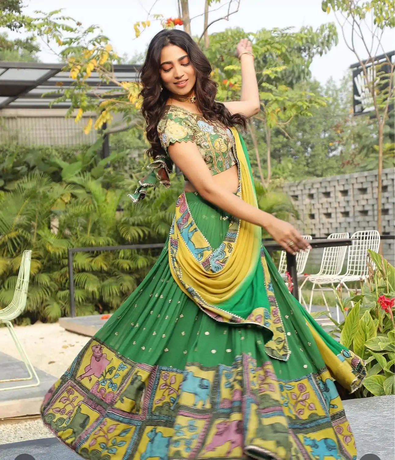 PC 319 Green Color Choline Kalamkari Digital Print Lehenga Choli Casual, Party Wear, Events, Festivals Wear Etc. Expected Delivery 4-6 Working Days @2079/- | Lehenga, Bollywood Lehenga, Creative Lehenga, Designer Lehenga, Embroidered Lehenga, Party Wear Lehenga