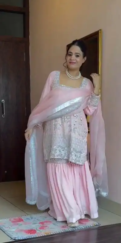 NF 1225 Light Pink Color Georgette Material Embroidery Salwar Suit Casual, Wedding, Party, Festive, Events . Expected Delivery  4-6 Working Days @2149 | Salwar suit, Designer Suits, Casual Suits, Creative suits, Palazzo Suits, Party Wear Suits, Patiala Suits, Straight Suits