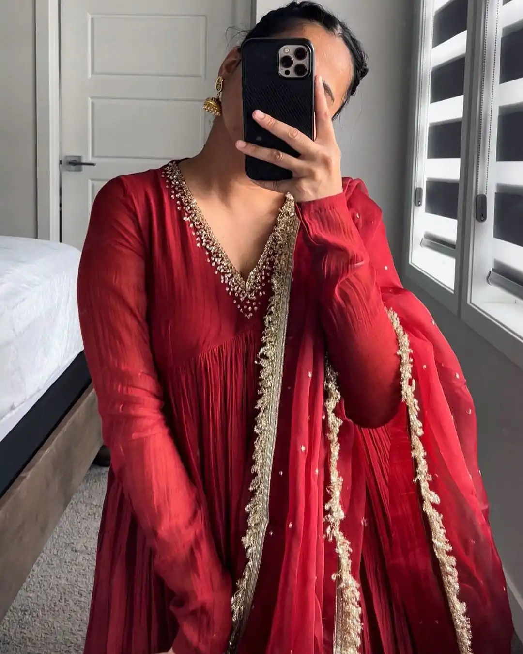 AD 152 Red Color Pure Chinon Silk Embroidery Gown Fancy Full Sleeve Wedding, Party, Festive, Events Etc. Expected Delivery  4-6 Working Days @1799/ | Jump Suits, Salwar suit, Designer Suits, Casual Suits, Creative suits, Palazzo Suits, Party Wear Suits, Patiala Suits, Straight Suits