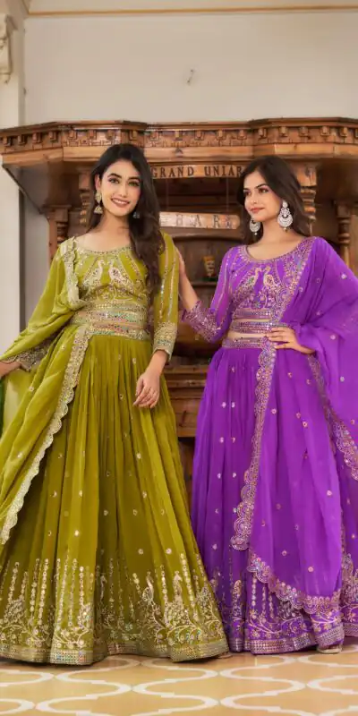 Ram 027 Violet Color Georgette Multi Sequence Work Lehenga Choli Casual, Wedding, Festive, Events Expected Delivery 4-6 Working Days @3049/- | Lehenga, Bollywood Lehenga, Creative Lehenga, Designer Lehenga, Embroidered Lehenga, Party Wear Lehenga