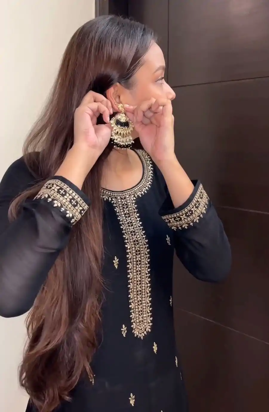 RTC 5758 Black Color Aglow Georgette Thread Sequence Salwar Suit Casual Party, Wedding, Festive, Events. Expected Delivery 4-6 Working Days @2149/- | Kurti, Bollywood Kurti, Creative Kurtis, Designer Kurti, Party Wear Kurti, Selfie Kurti