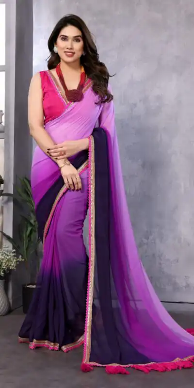 Jr Pop Purple : Faux Peding Georgette Party, Wedding, Festive, Events Etc. 4-6 Working Days @1549/- Only | Sarees, Bollywood Sarees, Creative Sarees, Designer Sarees, Embroidered Sarees, Ethnic Saree, Modern Digital sarees, Party Wear Sarees