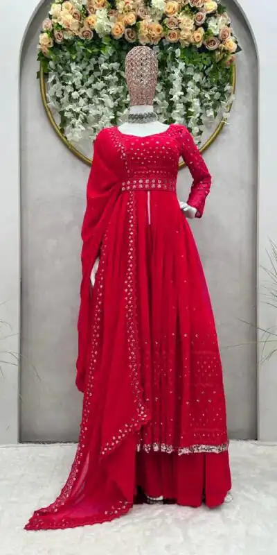 RTC 5566 Red Color Georgette Thread Sequence Salwar Suit Wedding, Party, Festive, Events Etc. Expected Delivery 4-6 Working Days @2349/- | Salwar suit, Designer Suits, Casual Suits, Creative suits, Palazzo Suits, Party Wear Suits, Patiala Suits, Straight Suits