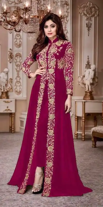 FC Shamita 8001 Pink Color Heavy Fox Georgette Embroidery Sequence Anarkali Suit Wedding, Party, Festive, Events Etc.4-6 Working Days @ 1999/- only | Anarkali Suits, Bollywood Anarkali, Creative-Anarkali, Designer Anarkali, Embroidered Anarkali, Party Wear Anarkali