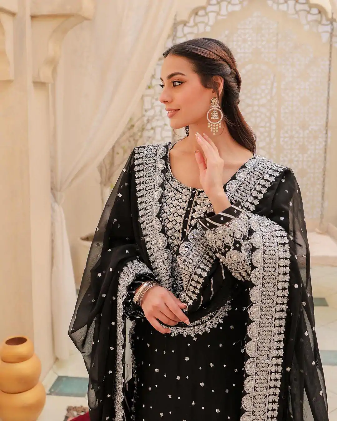 RTC 5766 Black Color Georgette Thread With Sequence Lehenga Choli Wedding, Party, Festive, Events Etc.   Expected Delivery 4-6 Working Days @2999/- | Lehenga, Bollywood Lehenga, Creative Lehenga, Designer Lehenga, Embroidered Lehenga, Party Wear Lehenga