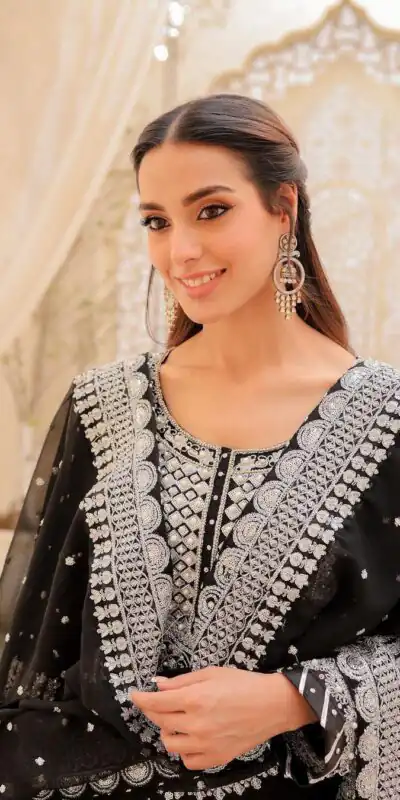 RTC 5766 Black Color Georgette Thread With Sequence Lehenga Choli Wedding, Party, Festive, Events Etc.   Expected Delivery 4-6 Working Days @2999/- | Lehenga, Bollywood Lehenga, Creative Lehenga, Designer Lehenga, Embroidered Lehenga, Party Wear Lehenga