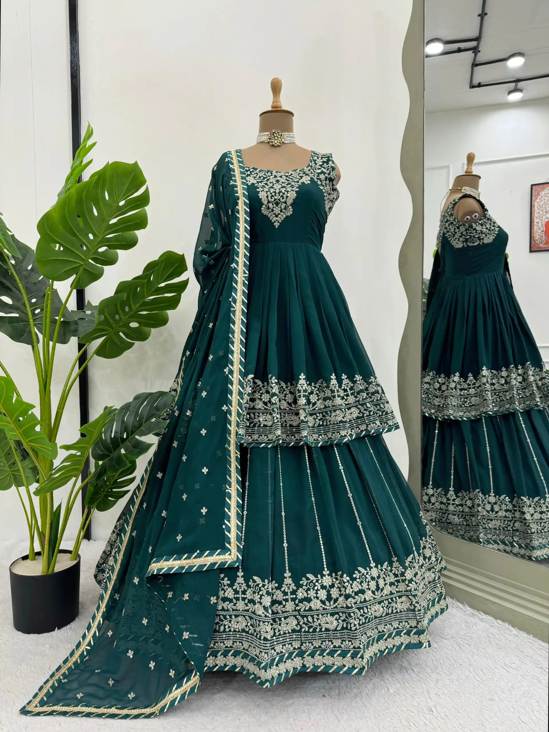 RTC 5766 Blue Color Georgette Thread With Sequence Lehenga Choli Wedding, Party, Festive, Events Etc.   Expected Delivery 4-6 Working Days @2999/- | Lehenga, Bollywood Lehenga, Creative Lehenga, Designer Lehenga, Embroidered Lehenga, Party Wear Lehenga
