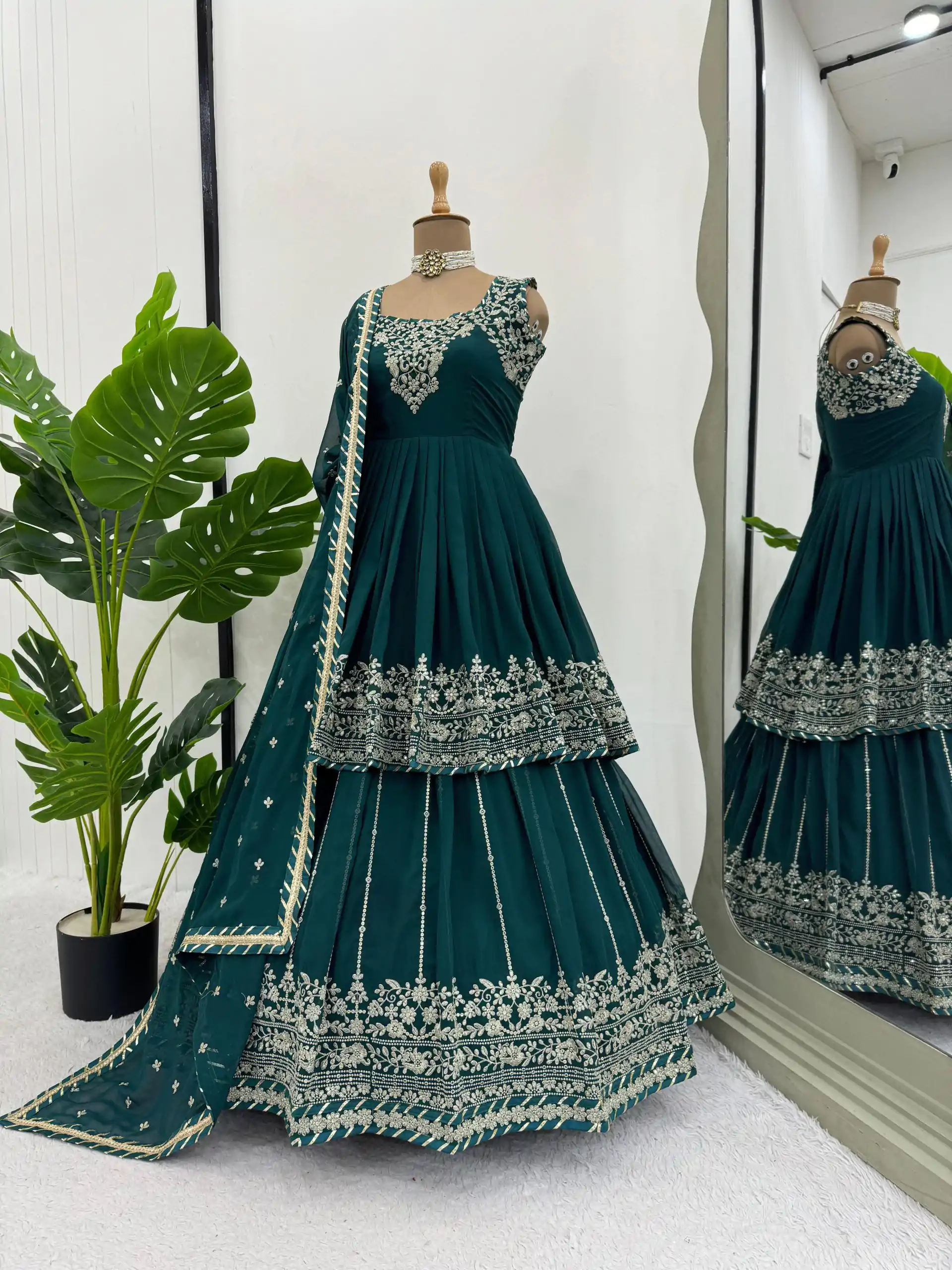 RTC 5766 Blue Color Georgette Thread With Sequence Lehenga Choli Wedding, Party, Festive, Events Etc.   Expected Delivery 4-6 Working Days @2999/- | Lehenga, Bollywood Lehenga, Creative Lehenga, Designer Lehenga, Embroidered Lehenga, Party Wear Lehenga