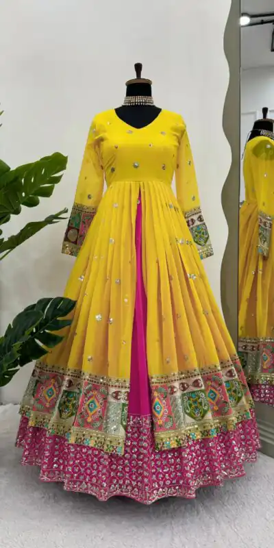 RTC 6453 Yellow Color Georgette Thread Sequence Lehenga Choli Wedding, Party, Festive, Events Etc. Expected Delivery 4-6 Working Days @2649/- | Lehenga, Bollywood Lehenga, Creative Lehenga, Designer Lehenga, Embroidered Lehenga, Party Wear Lehenga