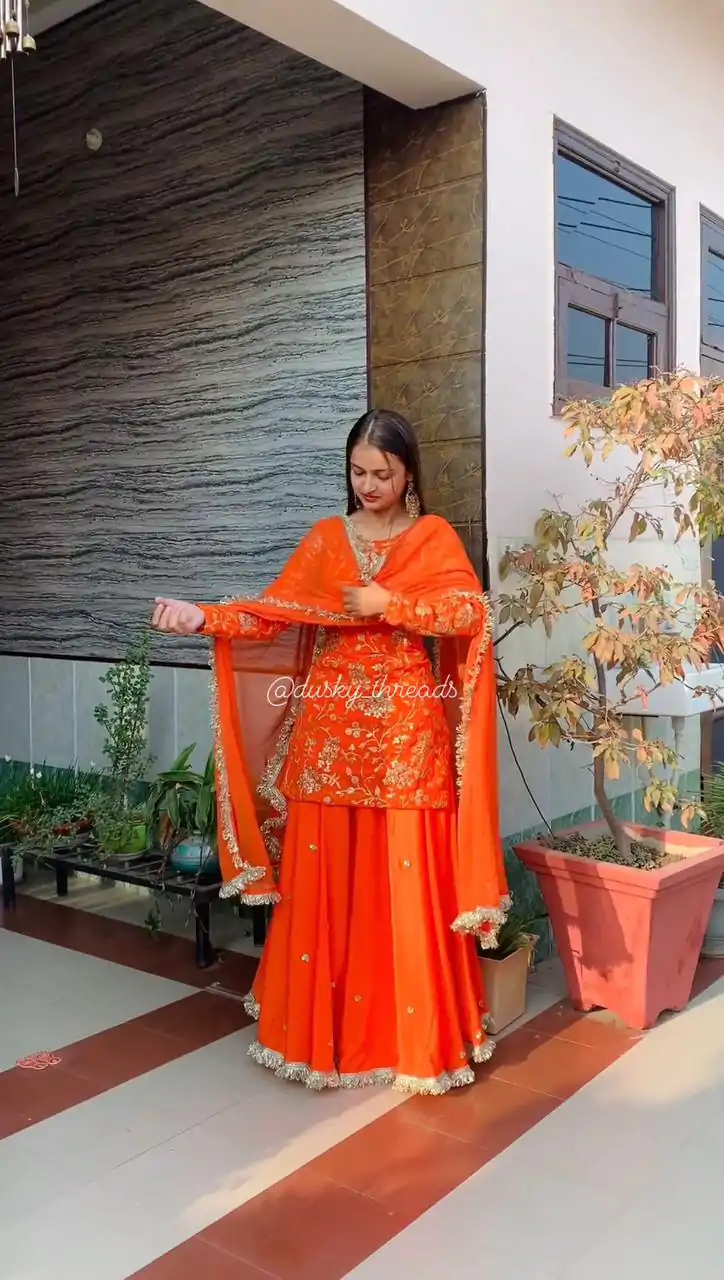 RTC 6462 Orange Color Pretty Georgette Thread Fancy Lace Lehenga Choli Wedding, Party, Festive, Events Etc.   Expected Delivery 4-6 Working Days @2099/- | Lehenga, Bollywood Lehenga, Creative Lehenga, Designer Lehenga, Embroidered Lehenga, Party Wear Lehenga