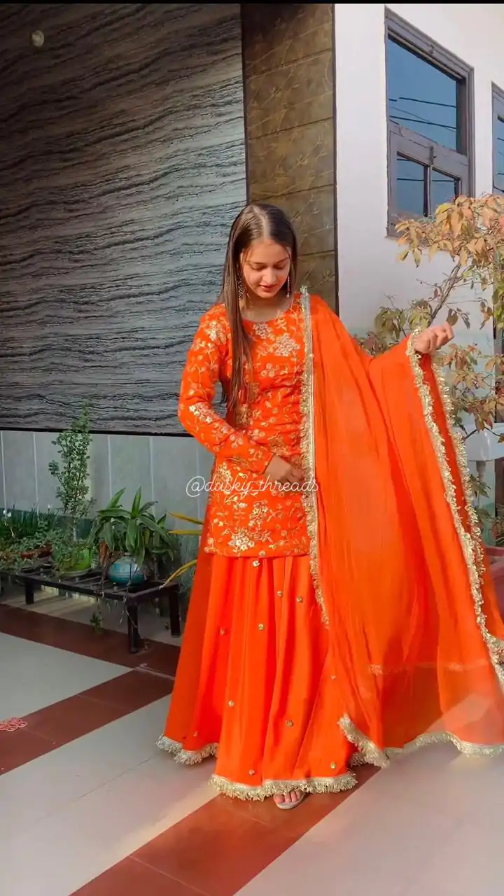 RTC 6462 Orange Color Pretty Georgette Thread Fancy Lace Lehenga Choli Wedding, Party, Festive, Events Etc.   Expected Delivery 4-6 Working Days @2099/- | Lehenga, Bollywood Lehenga, Creative Lehenga, Designer Lehenga, Embroidered Lehenga, Party Wear Lehenga