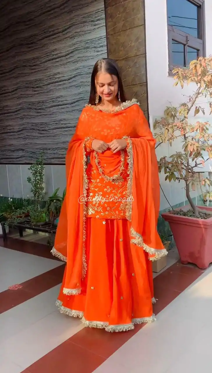 RTC 6462 Orange Color Pretty Georgette Thread Fancy Lace Lehenga Choli Wedding, Party, Festive, Events Etc.   Expected Delivery 4-6 Working Days @2099/- | Lehenga, Bollywood Lehenga, Creative Lehenga, Designer Lehenga, Embroidered Lehenga, Party Wear Lehenga