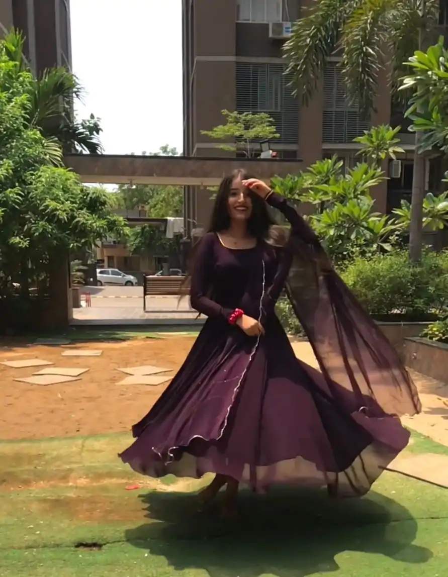 RTC 5600 Wine Color Splendorous Georgette Lace Border Anarkali Suit Casual, Wedding, Party, Festive, Events. Expected Delivery 4-6 Working Days @2049/- | Anarkali Suits, Bollywood Anarkali, Creative-Anarkali, Designer Anarkali, Embroidered Anarkali, Party Wear Anarkali