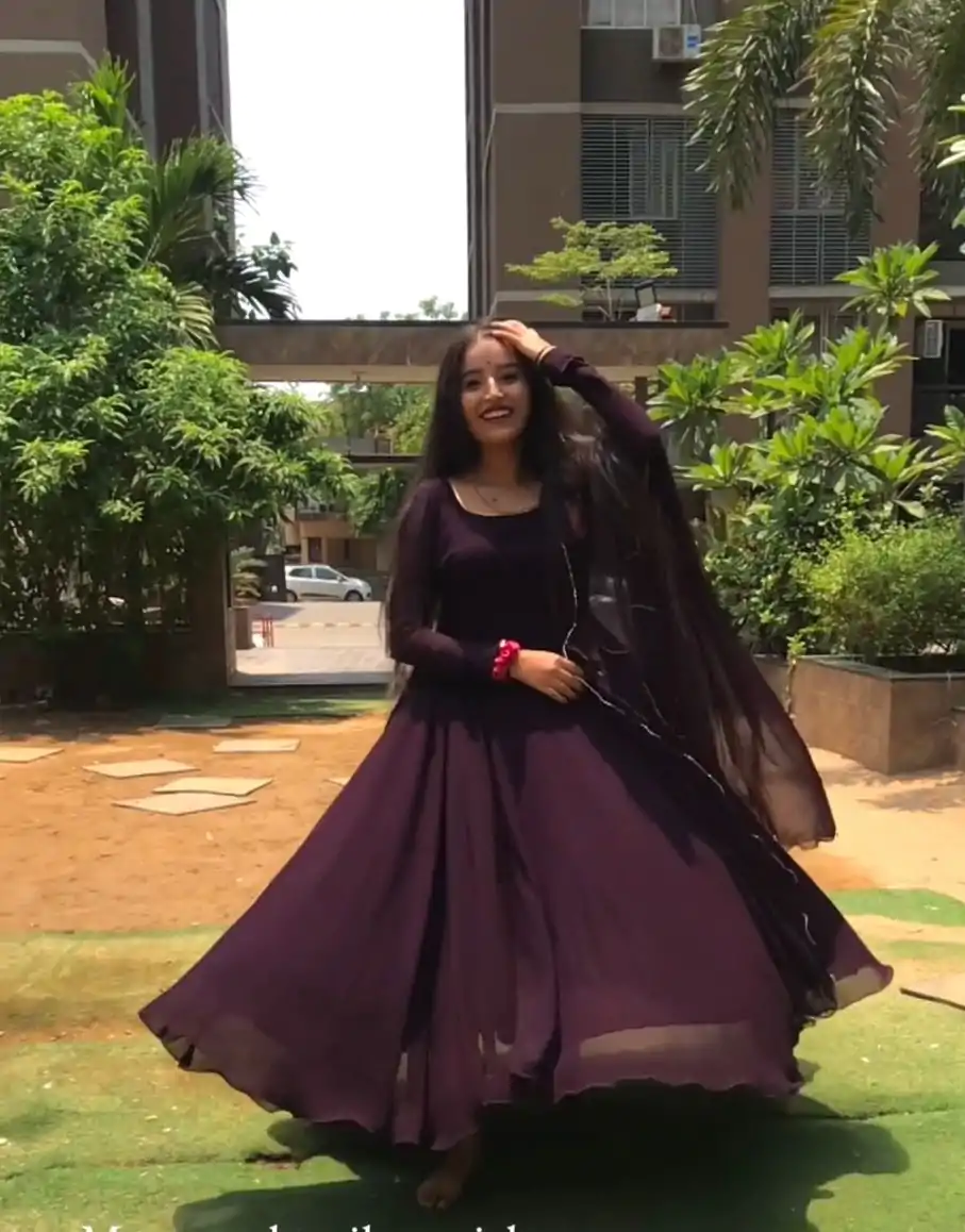 RTC 5600 Wine Color Splendorous Georgette Lace Border Anarkali Suit Casual, Wedding, Party, Festive, Events. Expected Delivery 4-6 Working Days @2049/- | Anarkali Suits, Bollywood Anarkali, Creative-Anarkali, Designer Anarkali, Embroidered Anarkali, Party Wear Anarkali