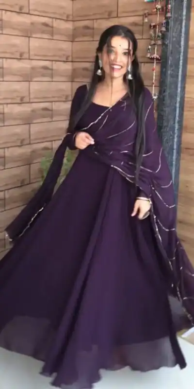 RTC 5600 Wine Color Splendorous Georgette Lace Border Anarkali Suit Casual, Wedding, Party, Festive, Events. Expected Delivery 4-6 Working Days @2049/- | Anarkali Suits, Bollywood Anarkali, Creative-Anarkali, Designer Anarkali, Embroidered Anarkali, Party Wear Anarkali