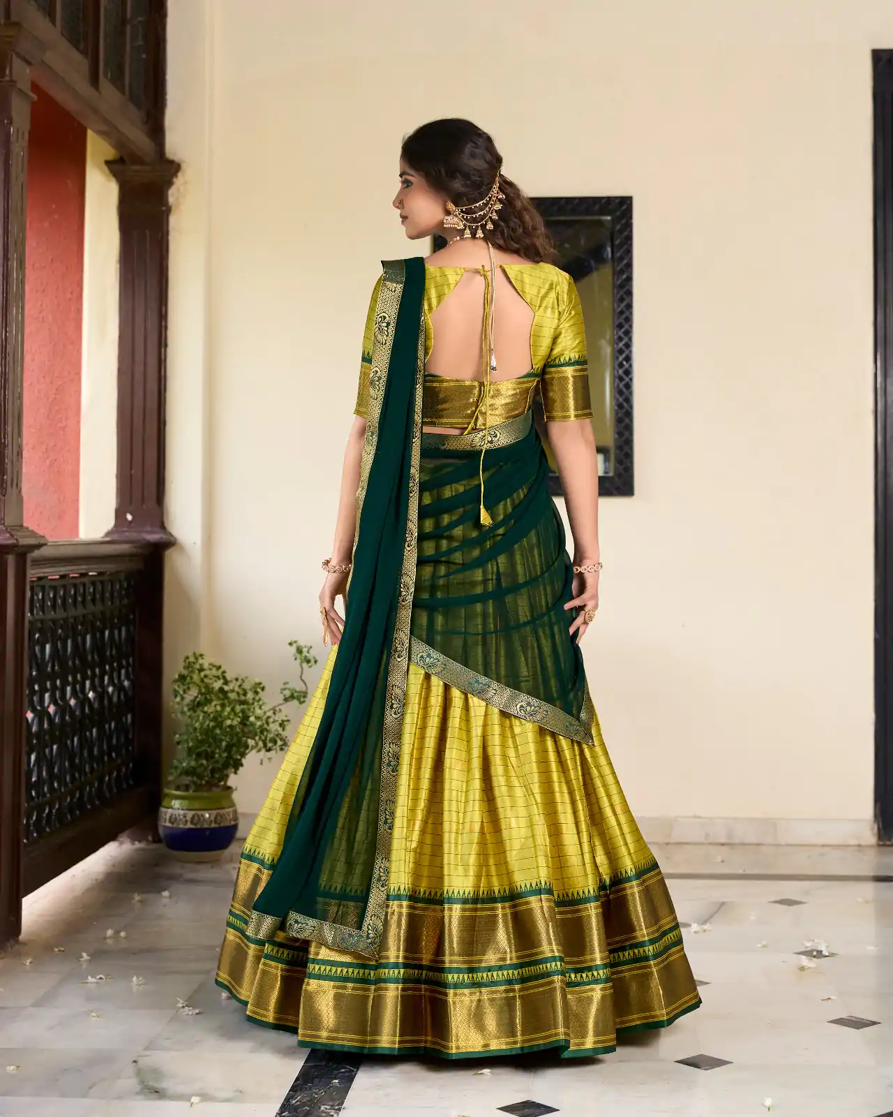 LNB 2050 Parrot Green Color Graceful Cotton Silk Weaving Paithani Concept Lehenga Choli Wedding, Festive, Events Expected Delivery 4-6 Working Days@2049/- | Lehenga, Bollywood Lehenga, Creative Lehenga, Designer Lehenga, Embroidered Lehenga, Party Wear Lehenga