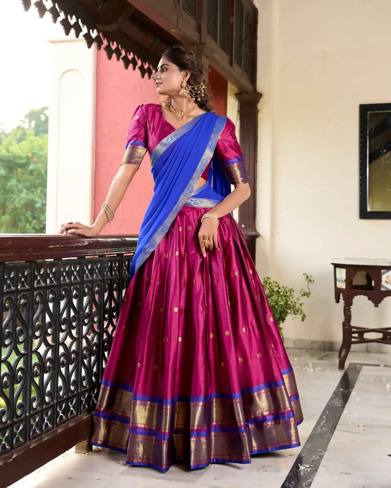 LNB 2050 Pink Graceful Pink Color Cotton Silk Weaving Paithani Concept Lehenga Choli Wedding, Festive, Events Expected Delivery 4-6 Working Days@2049/- Only | Lehenga, Bollywood Lehenga, Creative Lehenga, Designer Lehenga, Embroidered Lehenga, Party Wear Lehenga