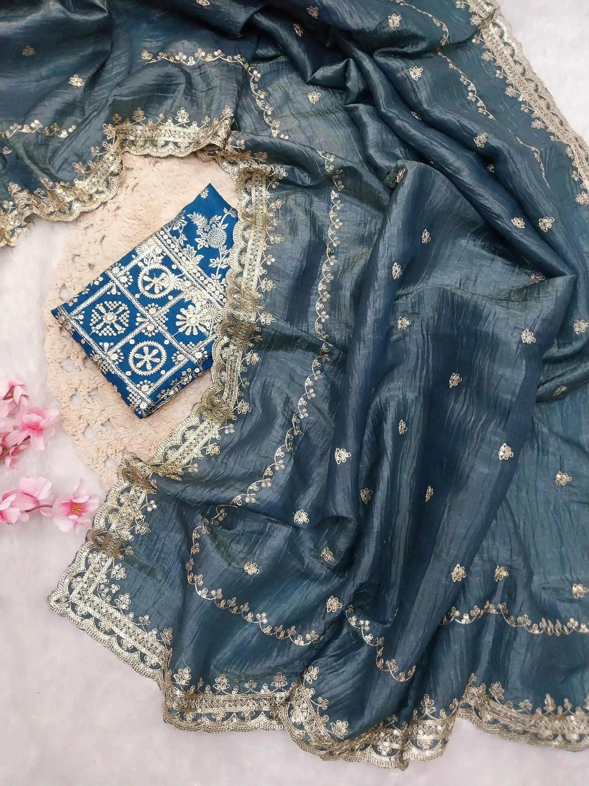 SSS 403 Blue Color Georgette Work Embroidery Work Saree Casual, Party Wear, Wedding, Events Etc.4-6 Working Days@ 2499/- only | Sarees, Bollywood Sarees, Creative Sarees, Designer Sarees, Embroidered Sarees, Ethnic Saree, Modern Digital sarees, Party Wear Sarees