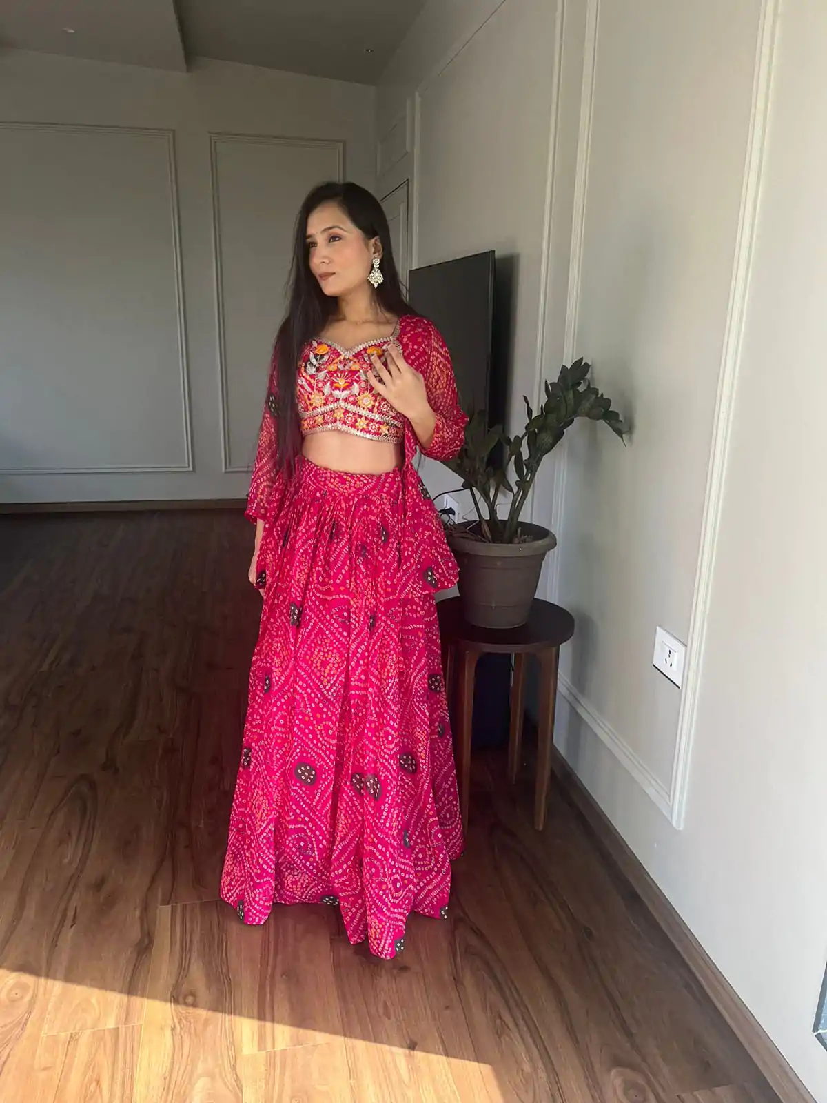  Ram 053 Pink Pure Bandhrej Heavy Embroidery Sequence Lehenga Choli Wedding, Party, Festive, Events Etc.4-6 Working Days@ 2499/-only | Lehenga, Bollywood Lehenga, Creative Lehenga, Designer Lehenga, Embroidered Lehenga, Party Wear Lehenga