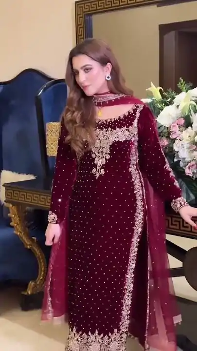 NSR 818 Marron Violet Color Heavy Embroidery Sequence Straight Suit Casual, Wedding, Party, Festive, Events Etc.4-6 Working Days @2199/- only | Jump Suits, Salwar suit, Designer Suits, Casual Suits, Creative suits, Palazzo Suits, Party Wear Suits, Patiala Suits, Straight Suits
