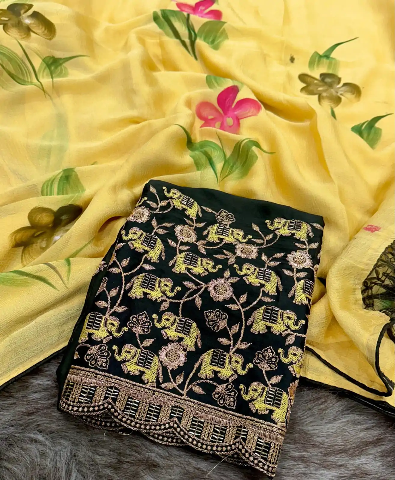 SSS 590 Yellow Color Georgette Embroidery Sequence work Sequence lace Casual, Wedding, Festive, Events . Expected Delivery  4-6 Working Days @1699/- only | Sarees, Bollywood Sarees, Creative Sarees, Designer Sarees, Embroidered Sarees, Ethnic Saree, Modern Digital sarees, Party Wear Sarees