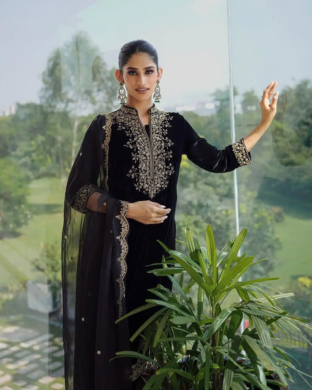 NSR 778 Black Color Heavy Viscose Velvet With Heavy Embroidery Sequence Work Wedding, Party, Festive, Events Etc.4-6 Working Days@2099/-only | Jump Suits, Salwar suit, Designer Suits, Casual Suits, Creative suits, Palazzo Suits, Party Wear Suits, Straight Suits