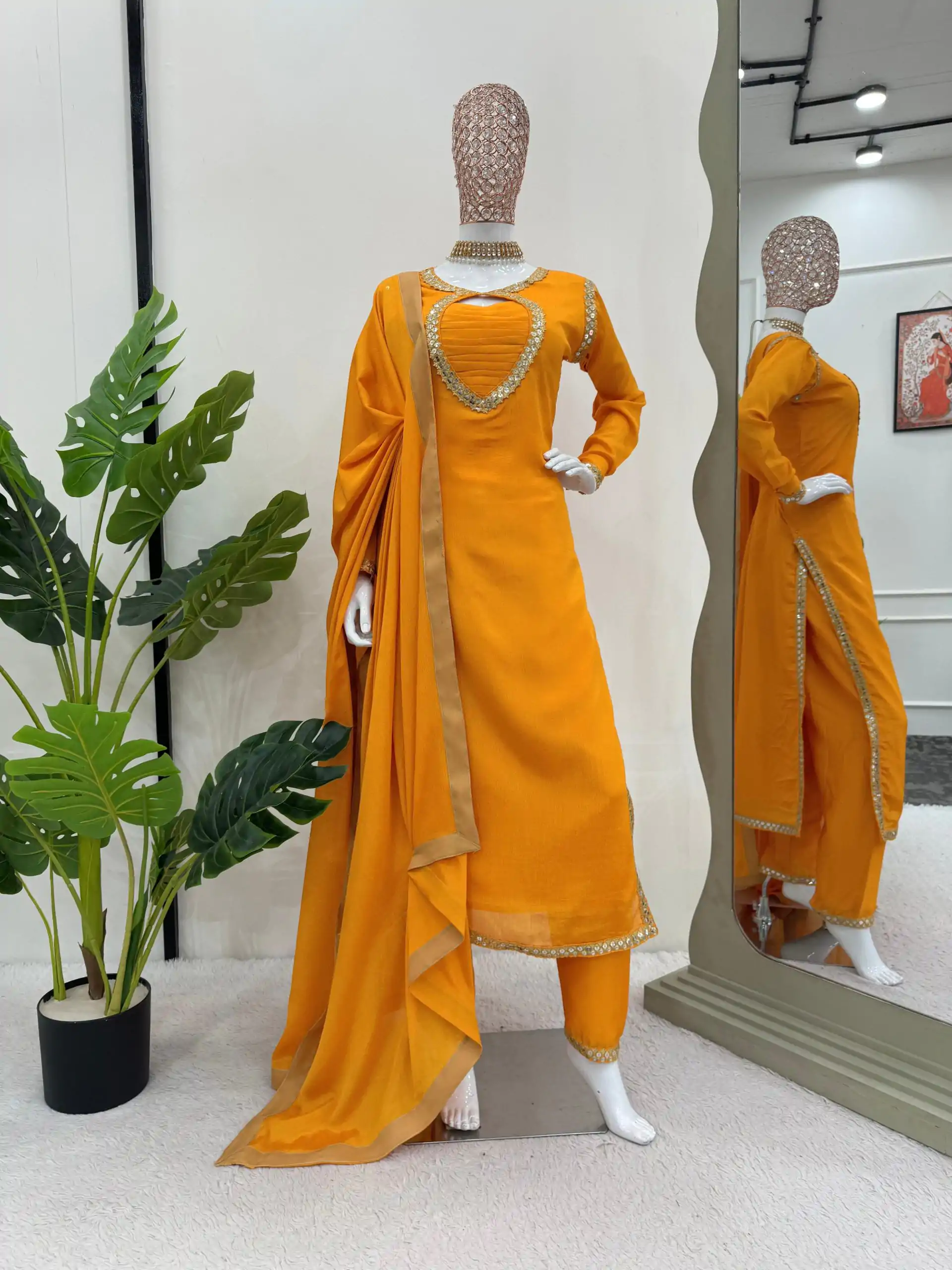 RTC 5774 Yellow Mellow Yellow Color Chinon silk Party Wear Sequnce Sharara Suit Wedding, Party, Festive, Events Etc.4-6 Working Days@2149/- only | Jump Suits, Salwar suit, Designer Suits, Casual Suits, Creative suits, Palazzo Suits, Party Wear Suits, Patiala Suits, Straight Suits
