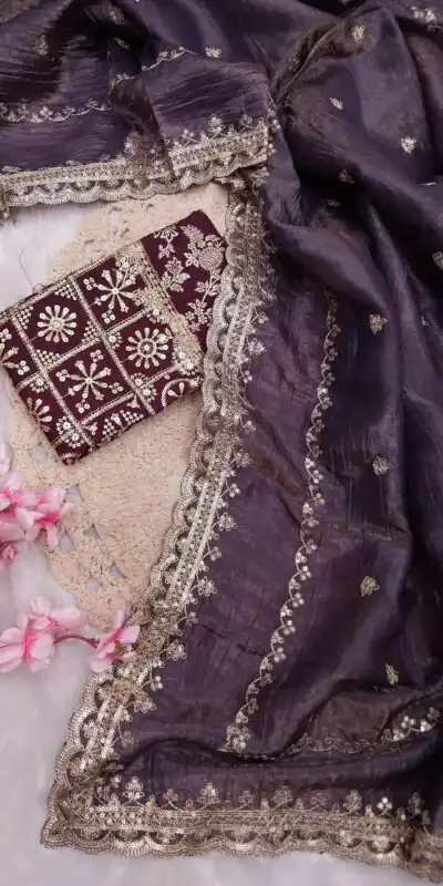 SSS 403 Purple Color Georgette Work Embroidery Work Saree Casual, Party Wear, Wedding, Events Etc.4-6 Working Days@ 2499/- only | Sarees, Bollywood Sarees, Creative Sarees, Designer Sarees, Embroidered Sarees, Ethnic Saree, Modern Digital sarees, Party Wear Sarees