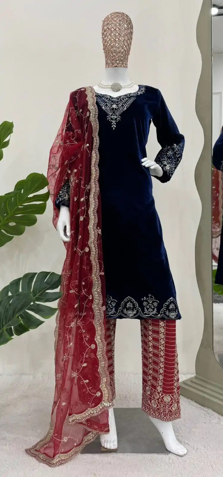 RTC 5777 Navy Blue Color Viscos velvet Thread With Sequnce Salwar Suit Casual, Wedding, Party, Festive, Events Etc.4-6 Working Days@2149/-only | Jump Suits, Salwar suit, Designer Suits, Casual Suits, Creative suits, Palazzo Suits, Party Wear Suits, Patiala Suits, Straight Suits