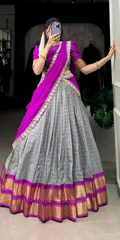 LNB 2010 Grey Color Zari Chex With Zari Weaving Work Lehenga Choli Wedding, Party, Festive, Events Etc. Delivery 4-6 Working Days Rs 2149 | Lehenga, Bollywood Lehenga, Creative Lehenga, Designer Lehenga, Embroidered Lehenga, Party Wear Lehenga