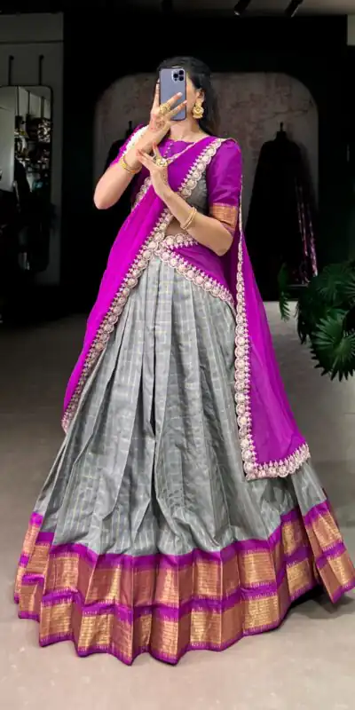 LNB 2010 Grey Color Zari Chex With Zari Weaving Work Lehenga Choli Wedding, Party, Festive, Events Etc. Delivery 4-6 Working Days Rs 2149 | Lehenga, Bollywood Lehenga, Creative Lehenga, Designer Lehenga, Embroidered Lehenga, Party Wear Lehenga