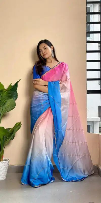 AC Satin Blue Color Soft Georgette Satin With Digital Print Embroidery Work Saree , Wedding, Festive, Events . Expected Delivery  4-6 Working Days @2299/- | Sarees, Bollywood Sarees, Creative Sarees, Designer Sarees, Embroidered Sarees, Ethnic Saree, Modern Digital sarees, Party Wear Sarees