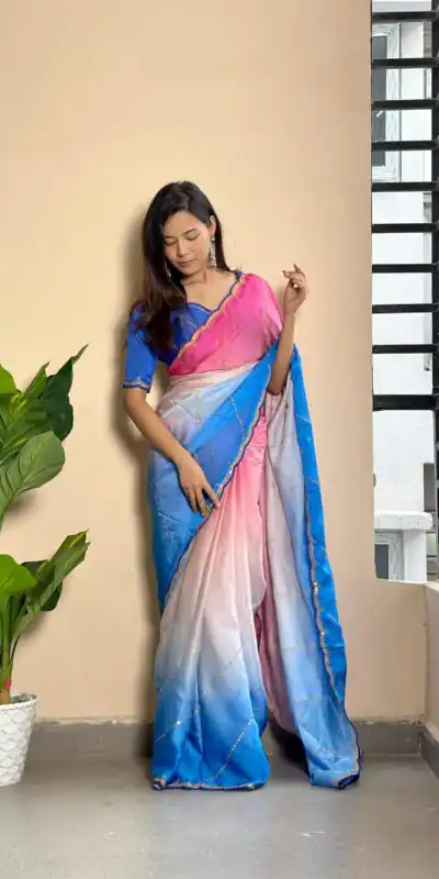 AC Satin Blue Color Soft Georgette Satin With Digital Print Embroidery Work Saree , Wedding, Festive, Events . Expected Delivery  4-6 Working Days @2299/- | Sarees, Bollywood Sarees, Creative Sarees, Designer Sarees, Embroidered Sarees, Ethnic Saree, Modern Digital sarees, Party Wear Sarees