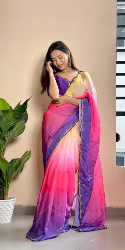 AC Satin Purple Color Soft Georgette Satin With Digital Print Embroidery Work Saree , Wedding, Festive, Events . Expected Delivery  4-6 Working Days @2299/- | Sarees, Bollywood Sarees, Creative Sarees, Designer Sarees, Embroidered Sarees, Ethnic Saree, Modern Digital sarees, Party Wear Sarees