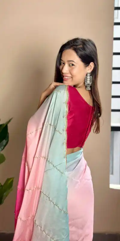 AC Satin Red Color Soft Georgette Satin With Digital Print Embroidery Work Saree , Wedding, Festive, Events . Expected Delivery  4-6 Working Days @2299/- | Sarees, Bollywood Sarees, Creative Sarees, Designer Sarees, Embroidered Sarees, Ethnic Saree, Modern Digital sarees, Party Wear Sarees