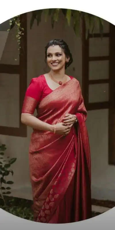 KP 5084 Red Color Soft Lichi Silk Jacquard Work On All Over Saree Casual, Wedding, Festive, Events . Expected Delivery  4-6 Working Days @1349/- only                                                                                                                                             | Sarees, Bollywood Sarees, Creative Sarees, Designer Sarees, Embroidered Sarees, Ethnic Saree, Modern Digital sarees, Party Wear Sarees