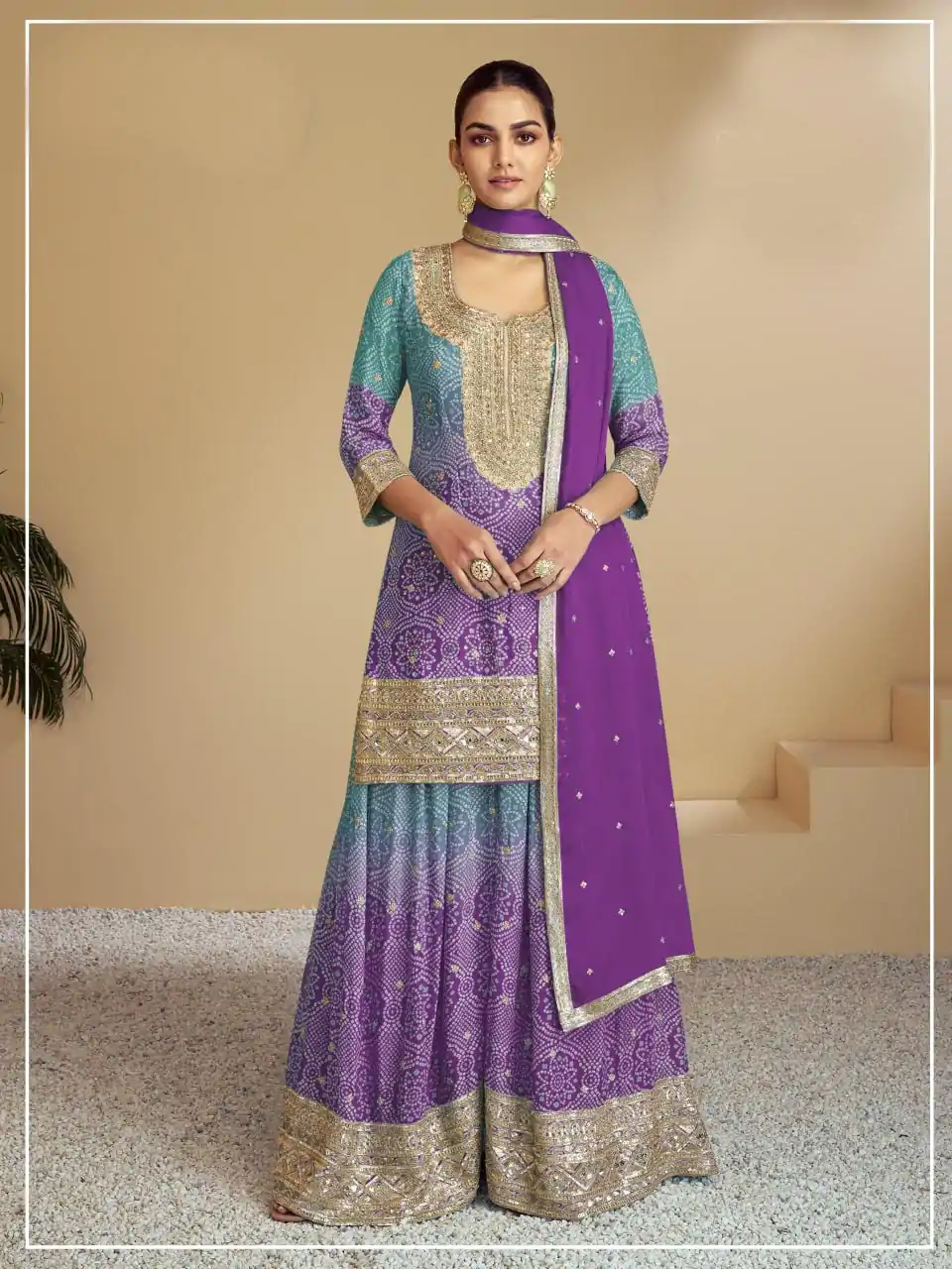 FC 7483 Purple Color Chignon Digital Print With Mat Sequence work Sharara Wedding, Party, Festive, Events Etc.  Expected Delivery 4-6 Working Days @3249/- | Jump Suits, Salwar suit, Designer Suits, Casual Suits, Creative suits, Palazzo Suits, Party Wear Suits, Patiala Suits, Straight Suits