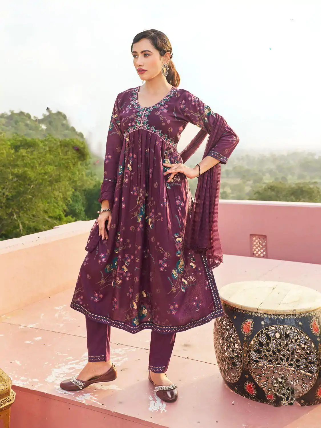  NILI Aliaa NX Wine Color Rayon Alia Cut With Embroidery Work Kurti Casual, Wedding, Party, Festive, Events Etc. 4-6 Working Days @1699/- | Kurti, Bollywood Kurti, Creative Kurtis, Designer Kurti, Party Wear Kurti, Selfie Kurti