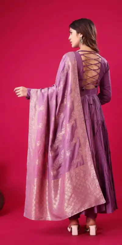 ZSR 3107 Purple Color Roman Silk With Embroidery Sequence Work Anarkali Gown Wedding Party, Festive, Events Etc.4-6 Working Days@1999/- only | Gowns, Bollywood Gowns, Creative Gowns, Designer Gowns, Embroidered Gowns, Party Wear Gowns, Straight Suits