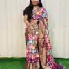MS Kalamkari Purple Color Jacquard Dola Silk With Kalamkari Print Saree Casual, Wedding, Festive, Events . Expected Delivery  4-6 Working Days @1549/- only | Sarees, Bollywood Sarees, Creative Sarees, Designer Sarees, Embroidered Sarees, Ethnic Saree, Modern Digital sarees, Party Wear Sarees