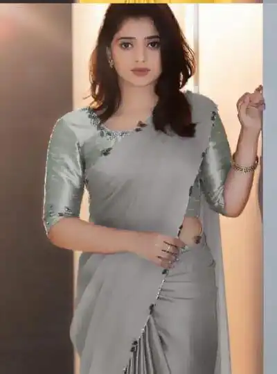 AC Lady Grey Color Rangoli Silk Handwork And Cutwork With Pearl Saree Casual, Wedding, Festive, Events . Expected Delivery  4-6 Working Days @1899/- only                                                                                                                                             | Sarees, Bollywood Sarees, Creative Sarees, Designer Sarees, Embroidered Sarees, Ethnic Saree, Modern Digital sarees, Party Wear Sarees