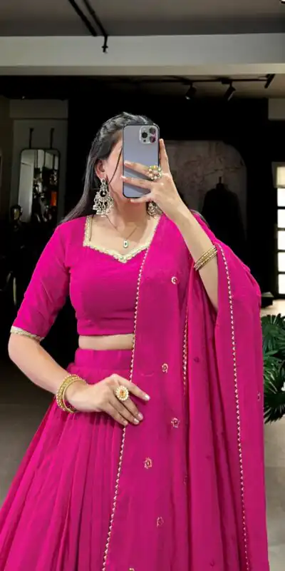 LNB 1906 Pink Color Pure Chanderi Plain With Zari Weaving Work Border Lehenga Choli Wedding, Party, Festive, Events Etc. Delivery 4-6 Working Days Rs 1999 | Lehenga, Bollywood Lehenga, Creative Lehenga, Designer Lehenga, Embroidered Lehenga, Party Wear Lehenga