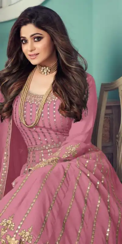 FC 8543 Pink Color Georgette Codding Sequence Embroidery Work Anarkali Gown Wedding Party, Festive, Events Etc.4-6 Working Days@2149/- only | Gowns, Bollywood Gowns, Creative Gowns, Designer Gowns, Embroidered Gowns, Party Wear Gowns, Straight Suits