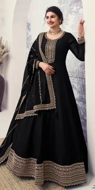 FC 67743 Black Color Georgette with Embroidery Work Anarkali Suit Casual, Wedding, Party, Festive, Events. Expected Delivery 4-6 Working Days @2999/-Only | Anarkali Suits, Bollywood Anarkali, Creative-Anarkali, Designer Anarkali, Embroidered Anarkali, Party Wear Anarkali