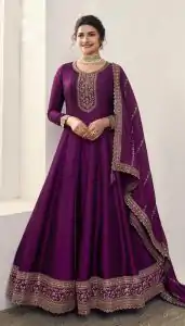 FC 67746 Wine Color Georgette with Embroidery Work Anarkali Suit Casual, Wedding, Party, Festive, Events. Expected Delivery 4-6 Working Days @2999/-Only | Anarkali Suits, Bollywood Anarkali, Creative-Anarkali, Designer Anarkali, Embroidered Anarkali, Party Wear Anarkali