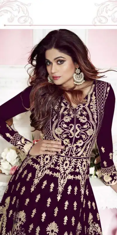 NSR 8266 Maroon Color Net With Chain Stich Stone Work Anarkali Gown Anarkali Gown Wedding Party, Festive, Events Etc.4-6 Working Days@2399/- only | Gowns, Bollywood Gowns, Creative Gowns, Designer Gowns, Embroidered Gowns, Party Wear Gowns, Straight Suits