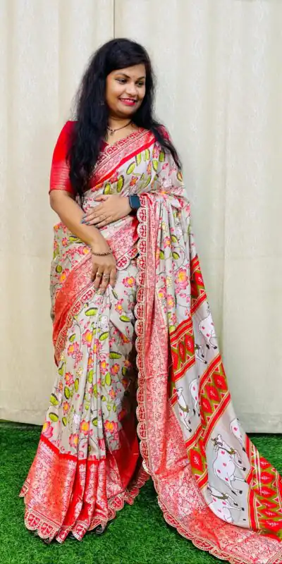 MS 466 Grey Color Dola Silk Saree With Zari Weaving Border Saree Casual, Wedding, Festive, Events . Expected Delivery  4-6 Working Days @1649/- only | Sarees, Bollywood Sarees, Creative Sarees, Designer Sarees, Embroidered Sarees, Ethnic Saree, Modern Digital sarees, Party Wear Sarees