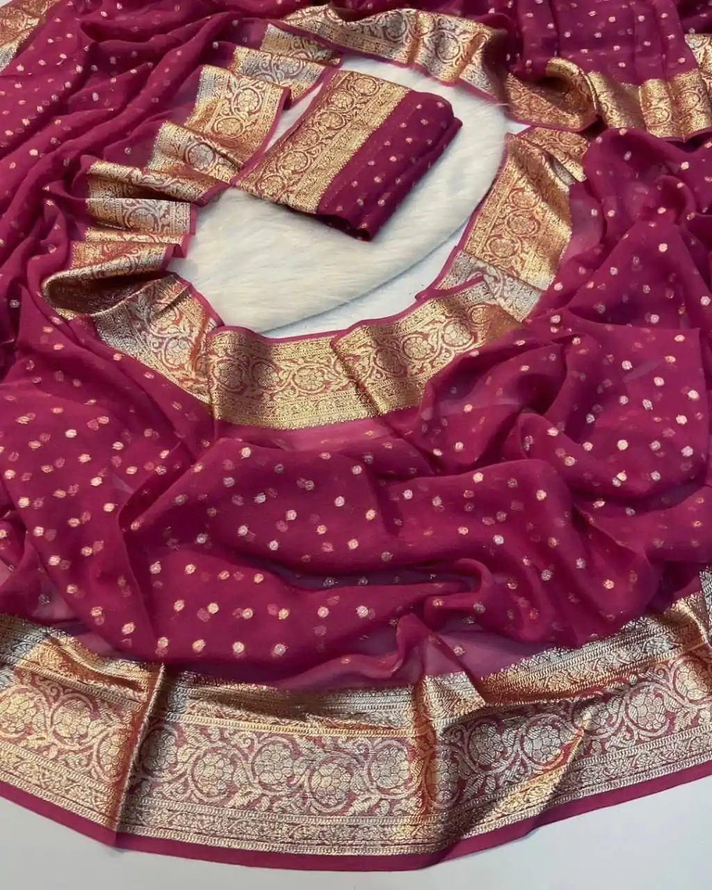 MS Arrival Maroon Color Viscose Georgette With Running Blouse Saree Casual, Wedding, Festive, Events . Expected Delivery  4-6 Working Days @1599/- only                                                                                                                                                         | Sarees, Bollywood Sarees, Creative Sarees, Designer Sarees, Embroidered Sarees, Ethnic Saree, Modern Digital sarees, Party Wear Sarees