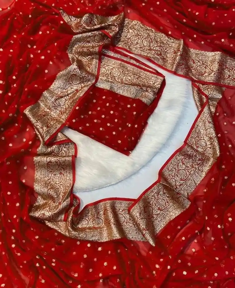 MS Arrival Red Color Viscose Georgette With Running Blouse Saree Casual, Wedding, Festive, Events . Expected Delivery  4-6 Working Days @1599/- only                                                                                                                                                         | Sarees, Bollywood Sarees, Creative Sarees, Designer Sarees, Embroidered Sarees, Ethnic Saree, Modern Digital sarees, Party Wear Sarees