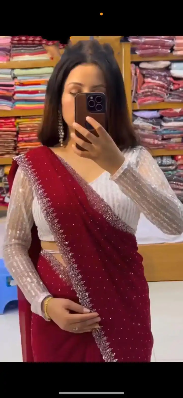 SC 218 Red Color Georgette Hot Fix Stone Work Saree Casual, Wedding, Festive, Events . Expected Delivery  4-6 Working Days @1449/- only                                                                                                                                             | Sarees, Bollywood Sarees, Creative Sarees, Designer Sarees, Embroidered Sarees, Ethnic Saree, Modern Digital sarees, Party Wear Sarees